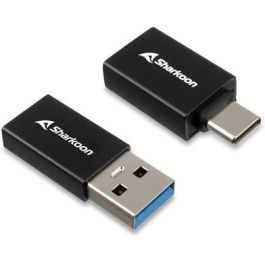 Sharkoon USB 3.2 Gen 1 Adapter OfficePal. USB-A > USB-C / USB-C > USB-A (schwarz. 2er Set)
