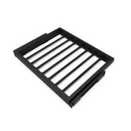 Emuca Kit de 7 tringles à pantalon et cadre coulissant à fermeture douce pour armoires, réglable, module 600mm, Noir texturé