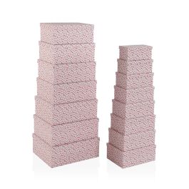 Set de boîtes décoratives Versa Amore Rouge Carton Coeurs (15 Pièces)