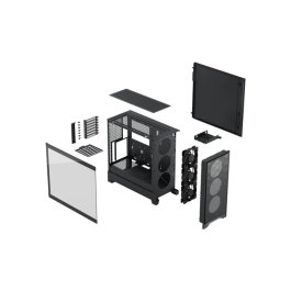 Fractal Design Pop 2 Air TG Boîtier PC ATX Noir FD-C-POA2A-02 avec 3 ventilateurs, flux d'air optimisé, support GPU 416 mm, radiateur 360 mm et contrôle RGB