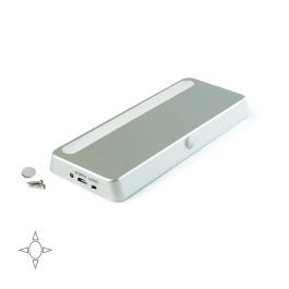 Emuca Luminaire LED rechargeable Kraz avec détecteur de mouvement, 1 W, Peint en aluminium, Plastique