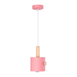 Lampe suspendue Scarlet en métal et bois, design moderne, cable réglable, SKD-P1014-OG