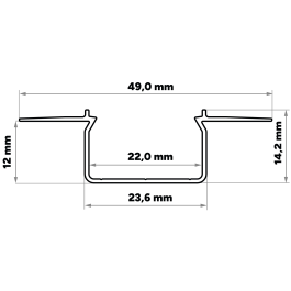 HORST Profilé Aluminium KIMERA Anodisé Argent avec Diffuseur Opal, Tapons et Clips de Fixation 2,02M