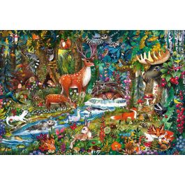 Schmidt Spiele - Puzzle Animaux des Forêts d'Europe, 150 Pièces, Dès 7 Ans
