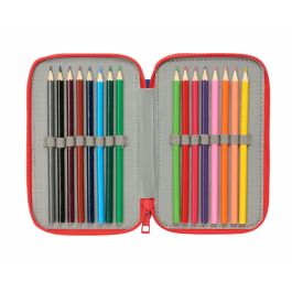 Pochette à crayons triple Spidey Bleu 12,5 x 19,5 x 5,5 cm 37 Pièces