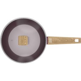 Sauteuse - Tous feux dont induction - ARTHUR MARTIN - AM3056 - Revetement céramique - Ø 24 cm - Couvercle et panier inox - Prune