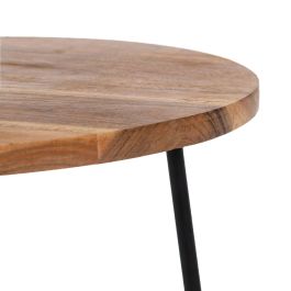 Table d'appoint 40,5 x 40,5 x 66 cm Naturel Noir Bois Fer