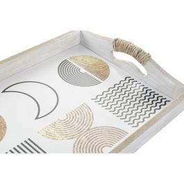 Jeux de plateaux DKD Home Decor Blanc Noir Doré Bois MDF 40 x 30 x 6 cm (2 Unités)