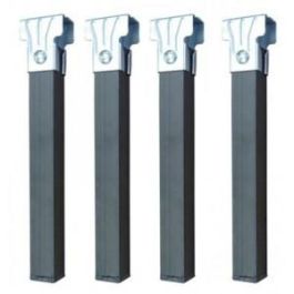 Q&Q Jeu de 4 Pieds Carrés pour Sommier, Hauteur 28 cm, Section 30x30 mm, Finition Anthracite