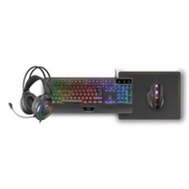 clavier et souris Mars Gaming MCP124PROES Noir Multicouleur Espagnol Qwerty