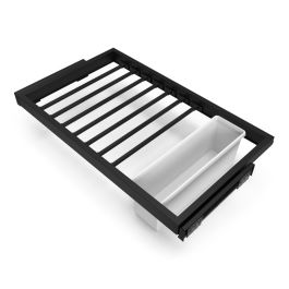 Emuca Kit de 7 tringles à pantalon, 1 plateau et cadre coulissant à fermeture douce pour armoires, réglable, module 800mm, Noir texturé Precio: 117.5000004. SKU: B1672E8JMF