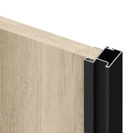 Emuca Kit de quincaillerie pour armoire à 2 portes coulissantes avec fermeture souple Placard 74, Modèle de poignée Sharp, épaisseur 16mm, panneaux non inclus, Peint en Noir