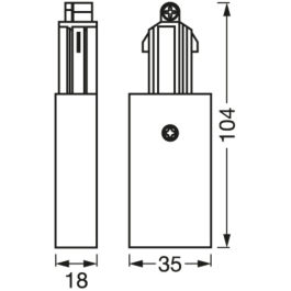 Ledvance LVE-4058075763982 Accessoire de Spot sur Rail LED Connecteur Rouge
