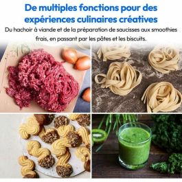 Medion Processeur Alimentaire 3 en 1 MD18430 1200W 5L 8 Vitesses Fonction Picadora Noir