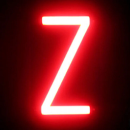 Green Ice Lettre LED Néon Z - Largeur 87mm, Hauteur 161mm, Profondeur 38mm - Pour Panneaux Personnalisables