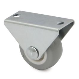 Q&Q Roue Fixe Azura Ø30mm H35mm Bande de Roulement Caoutchouc Gris Support Acier zingué