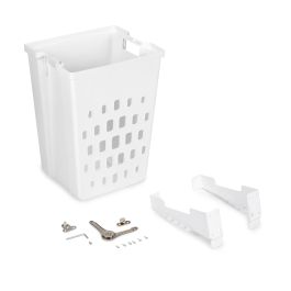 Emuca Panier à linge avec système de porte basculante, pour module 450 mm Laundry, plastique et acier, blanc