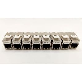 Pack de 8 noyaux keystone RJ45 Cat.6a - LINEAIRE - PRC624AK8 - 2 avec façades colorées