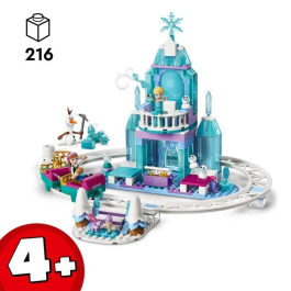 LEGO Disney La Reine des Neiges 43281, Château de Glace et Piste Enneigée d'Elsa avec Traîneaux et Personnages