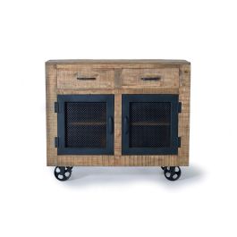 GINER Y COLOMER Buffet industriel en bois de manguier et métal naturel - 85 cm H x 100 cm L x 38 cm P Precio: 875.988. SKU: B1BM8NV4D6