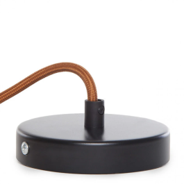 Douille E27 Marron avec Câble 2M et Rosace Noire 100mm - AM-AT662