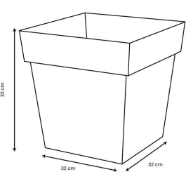 Eda Toscane Pot de Fleurs Carré - 32 cm - 22 L - Intérieur/Extérieur - Terre Cuite - Traité Anti-UV et Gélif