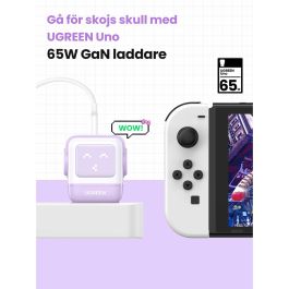Ugreen RG 65W 3-Port GaN Chargeur Rapide Secteur Rose