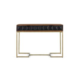GINER Y COLOMER - Console en bois de manguier et structure en fer, couleur noisette et noir avec tiroirs à motif diamant et pieds de 60 cm Precio: 450. SKU: B1A8CT7E67