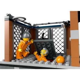 LEGO 60419 City La Prison de la Police en Haute Mer, Jouet avec Hélicoptère et Bateau, 7 Minifigurines et Figurine de Chien