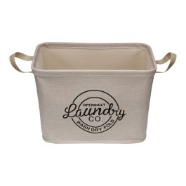 Panier à linge Versa Crème Polyester PVC Métal EVA 38 x 25 x 26 cm