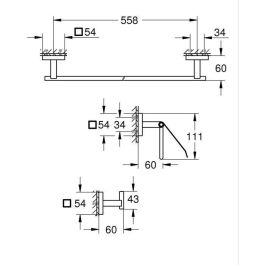 Grohe 411242430 Jeu d'accessoires 3 en 1 Noir Mat Métal Douche