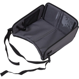 Tineo Plateau de Voyage Portable pour Enfant avec Compartiments et Support - Adapté aux Sièges Auto - Gris