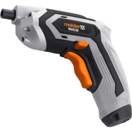 Meister MAS36 Visseuse sans fil 3,6V avec batterie Li-ion 2,0 Ah, couple 5 Nm, vitesse 220 tours/min, éclairage LED et grip confortable