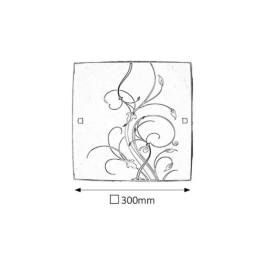 RABALUX Lampe de Plafond Elina "RAB-3692" Style Romantique Métal Verre Opalin Blanc E27 60W 30x30cm