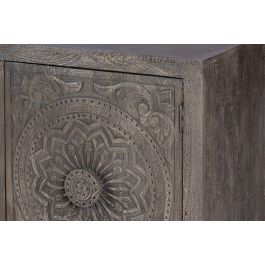 GINER Y COLOMER Buffet 3 portes en bois de manguier gris vieilli, finition lavée - Dimensions 172 x 43 x 82 cm