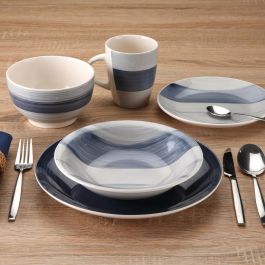Service de Vaisselle Versa Leanne Bleu foncé Grès 26,5 x 26,5 cm 18 Pièces