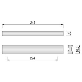 HERRAJES ALK Tirador Yokono Aluminium Chrome 224mm