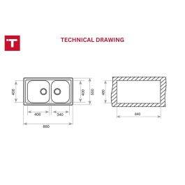 Évier double Teka CLASSIC2C86REV