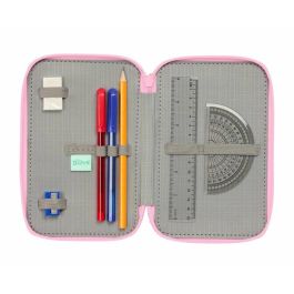 Pochette à crayons triple Stitch Vert 12,5 x 19,5 x 5,5 cm 37 Pièces