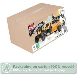 Falk Tractor de pedales Mighty Builder - FAL3016200001485 - Amarillo - 100 % fabricado en Francia - 50 % plástico reciclado - A partir de 2 años