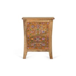 GINER Y COLOMER - Table de Chevet 4 Tiroirs en Bois de Manguier avec Détails Floraux Peints à la Main - Frontis 35 cm - Dimensions Intérieures Tiroir 32x23x9 cm Precio: 323.988. SKU: B1JQ67ER25