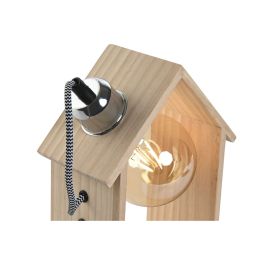 Lampe de bureau Home ESPRIT Marron Argenté Naturel Bois Pin 50 W 220 V 18 x 10 x 25 cm