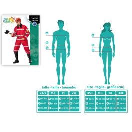 Disfraz Bomberman Traje de Bombero Homme Adulte Rouge, Composition 2 Pièces (Veste et Pantalon) Taille M-L