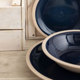 Assiettes Quid Baltic Bleu Céramique 18 Pièces