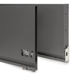 Emuca Tiroir extérieur Vertex avec réglages 3D hauteur 242mm, 60kg, profondeur 500mm, acier, Gris antracite