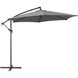 Tohota - Parasol déporté 3 m, structure aluminium, toile polyester 180g/m², 6 branches acier, manivelle - Gris Precio: 90.5000004. SKU: B17SKLQ48N