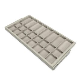 Emuca Kit de organiser de tiroirs avec cadre de coulissage soft close pour armoires, réglable, module 900mm, Gris pierre