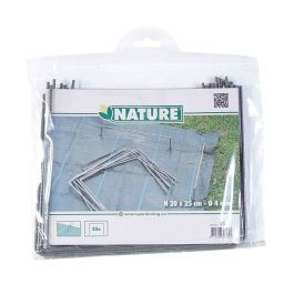 Nature Lot de 10 clips métalliques pour fixation au sol - Ø 4 mm / H 20 x 25 cm