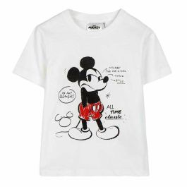 T shirt à manches courtes Enfant Mickey Mouse Blanc 128 GB