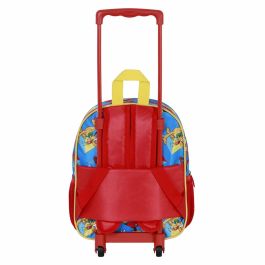 Cartable 3D avec roulettes Mickey Mouse Scooter Bleu Rouge 26 x 13 x 34 cm